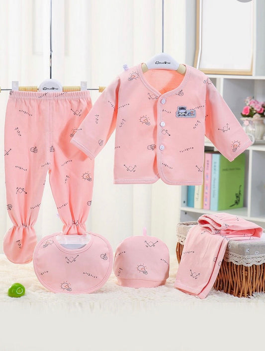 5 Piece pink  newborn set