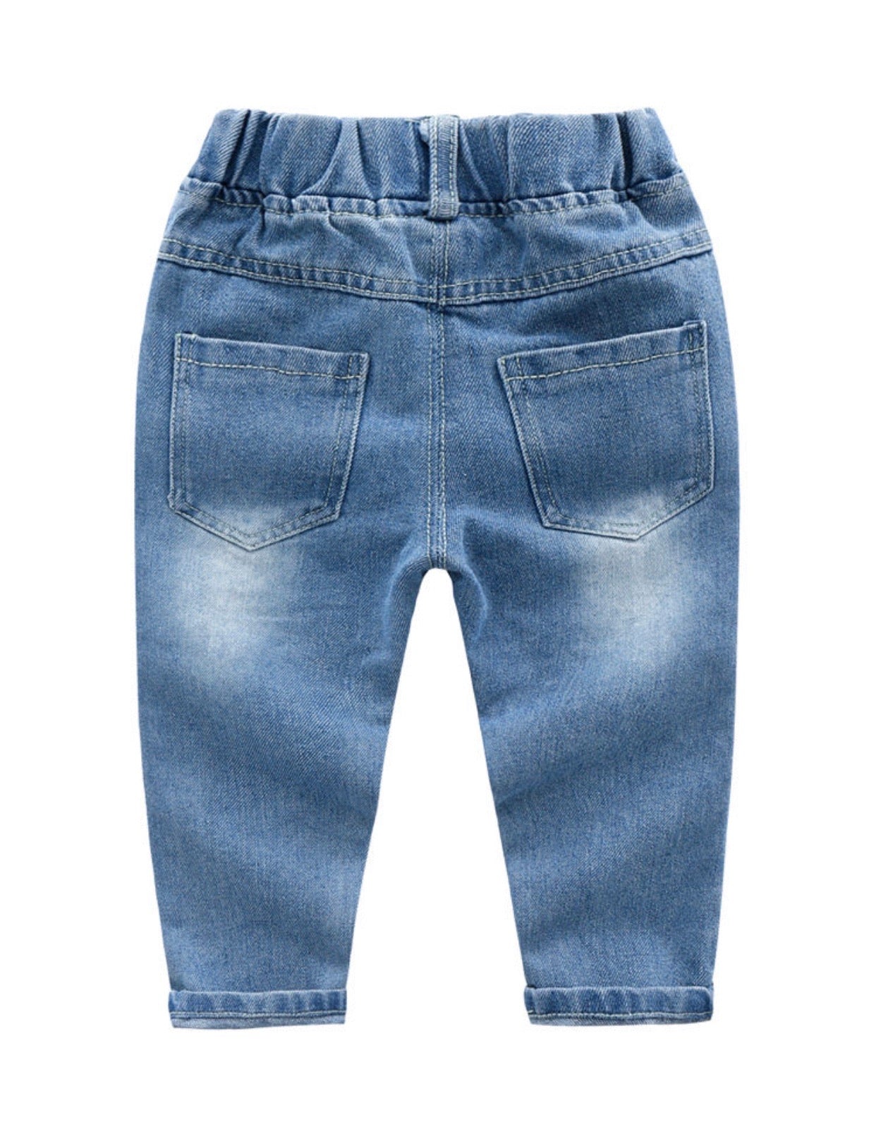 Little kids blue ripped denim jeans