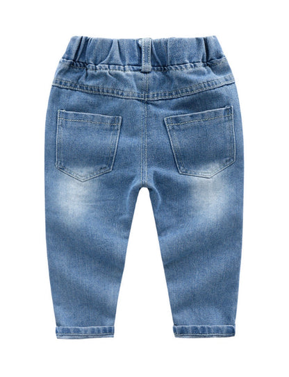 Little kids blue ripped denim jeans