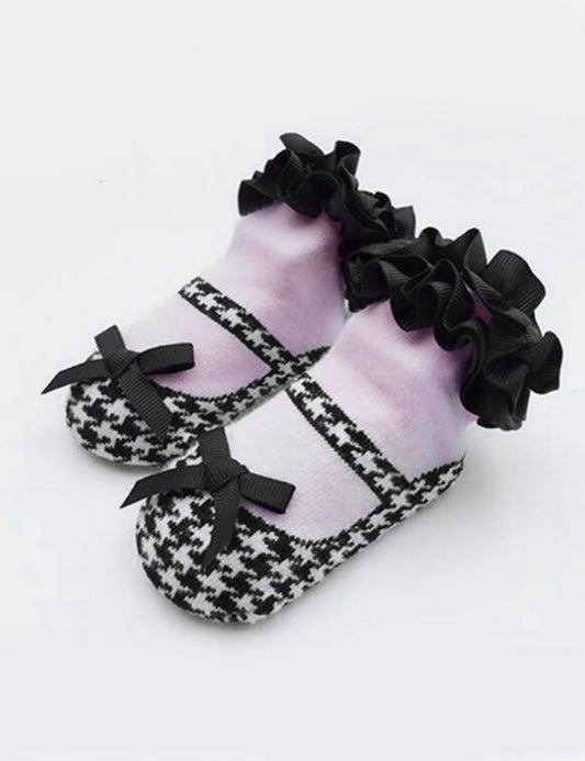 Houndstooth Lacey socks