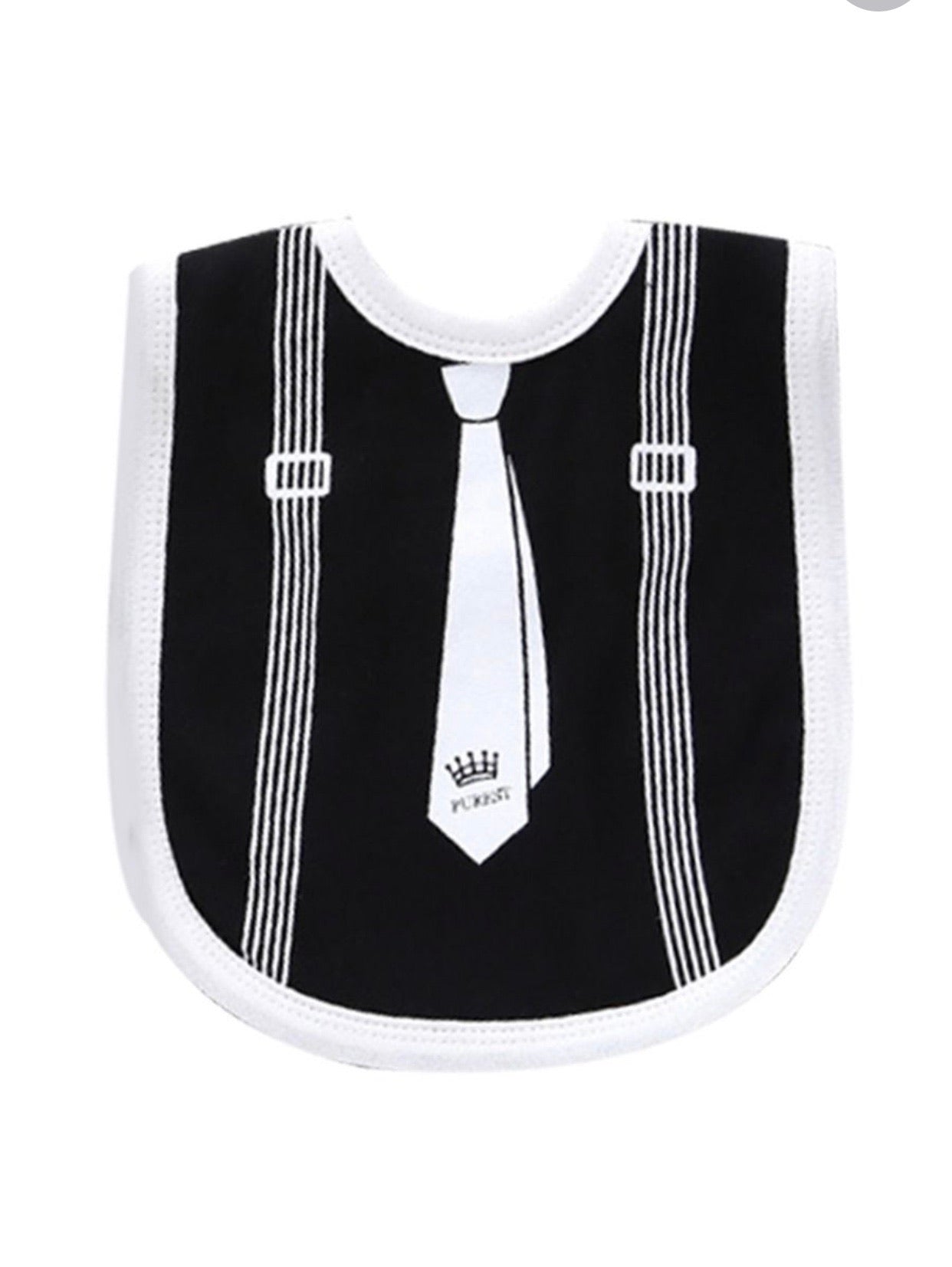 2 pk Bib Tie print black