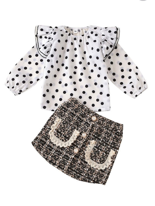 Girls 2 piece skirt set