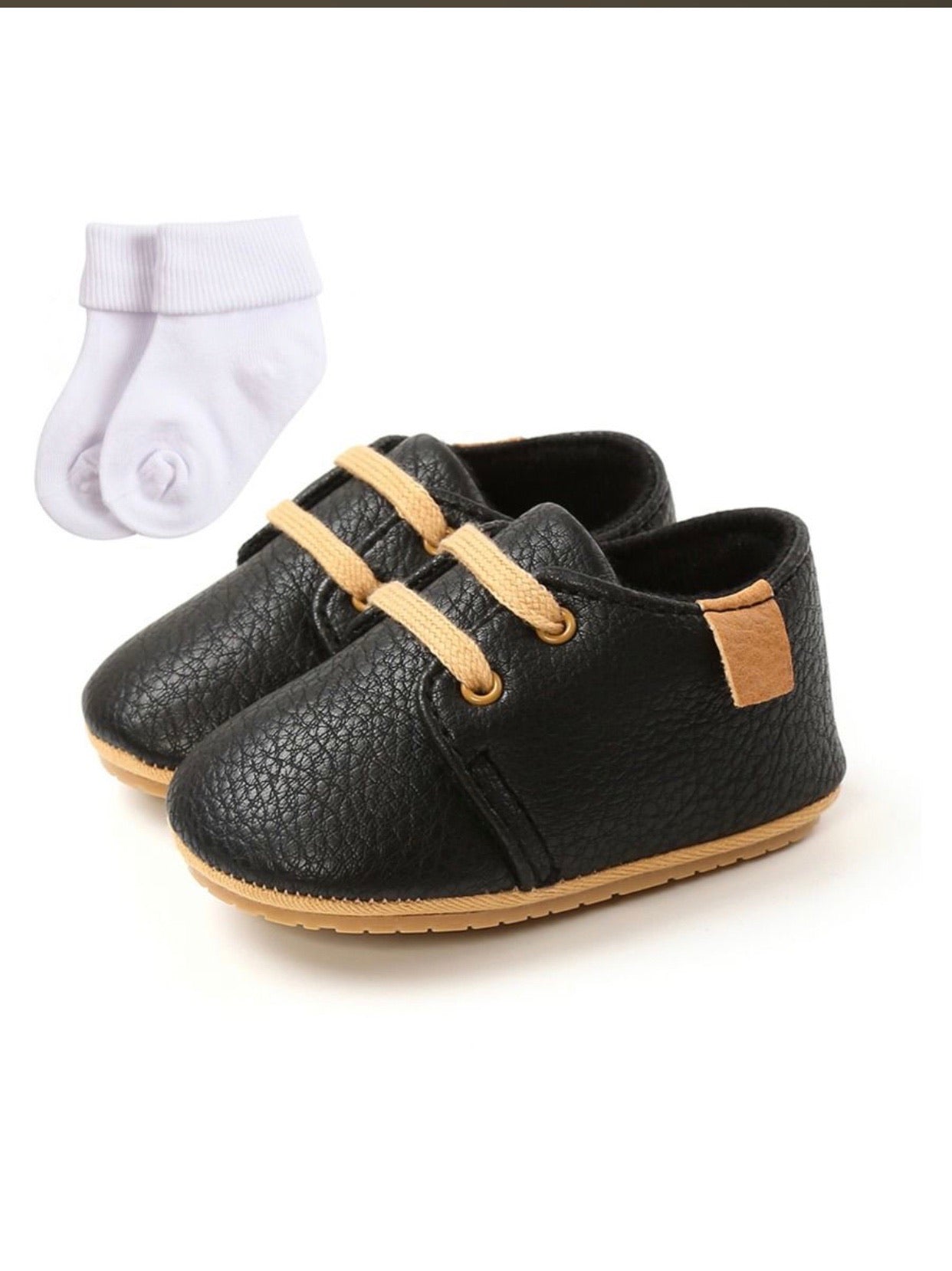 Blk/khaki shoes with free pair socks