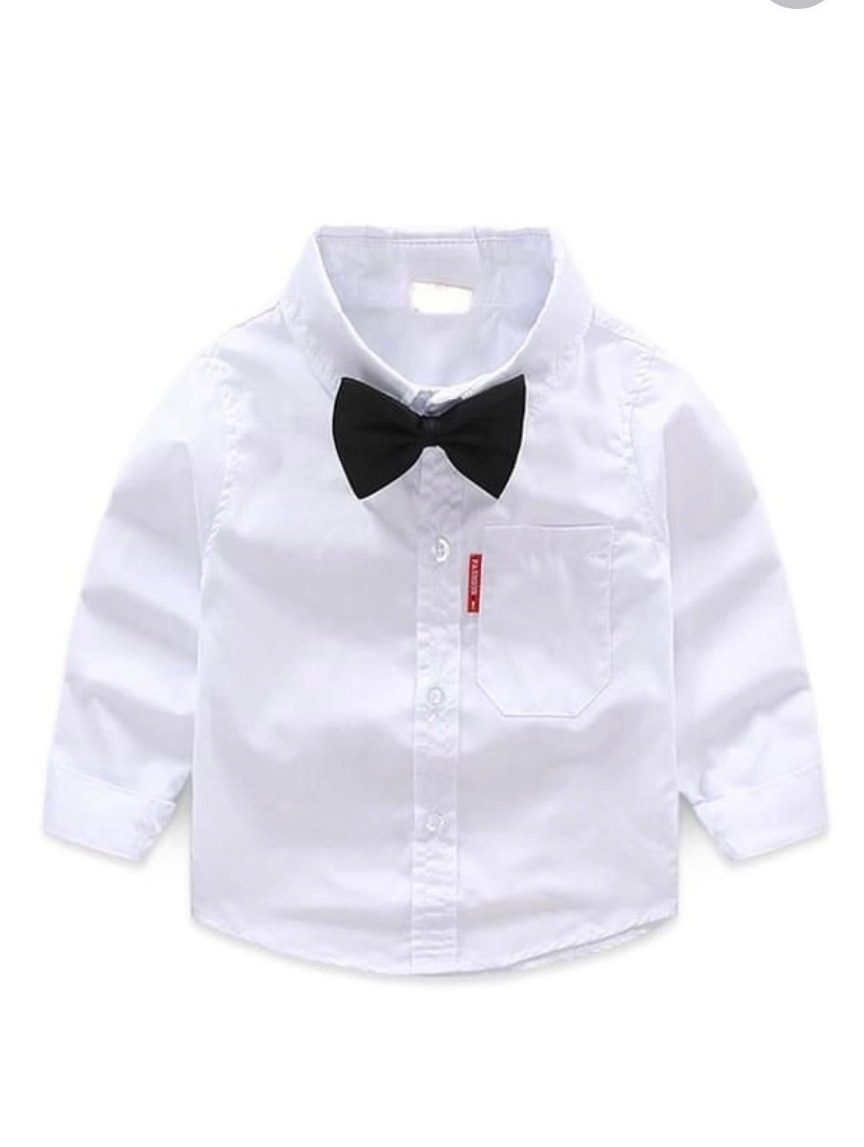 White button down, bow tie not included