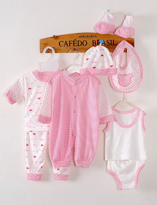 8 piece Newborn set pink