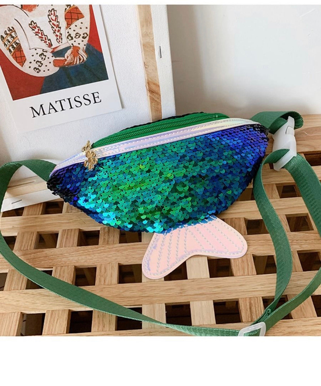 Green Mermaid sequins fanny pack