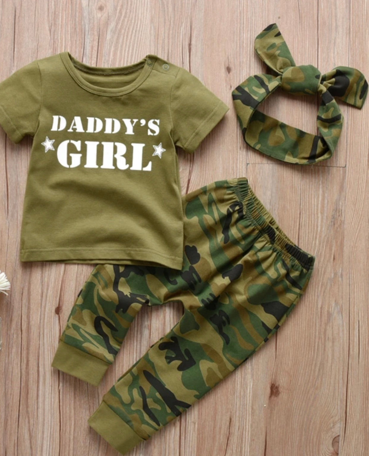 3 piece Daddy’s girl camouflage set