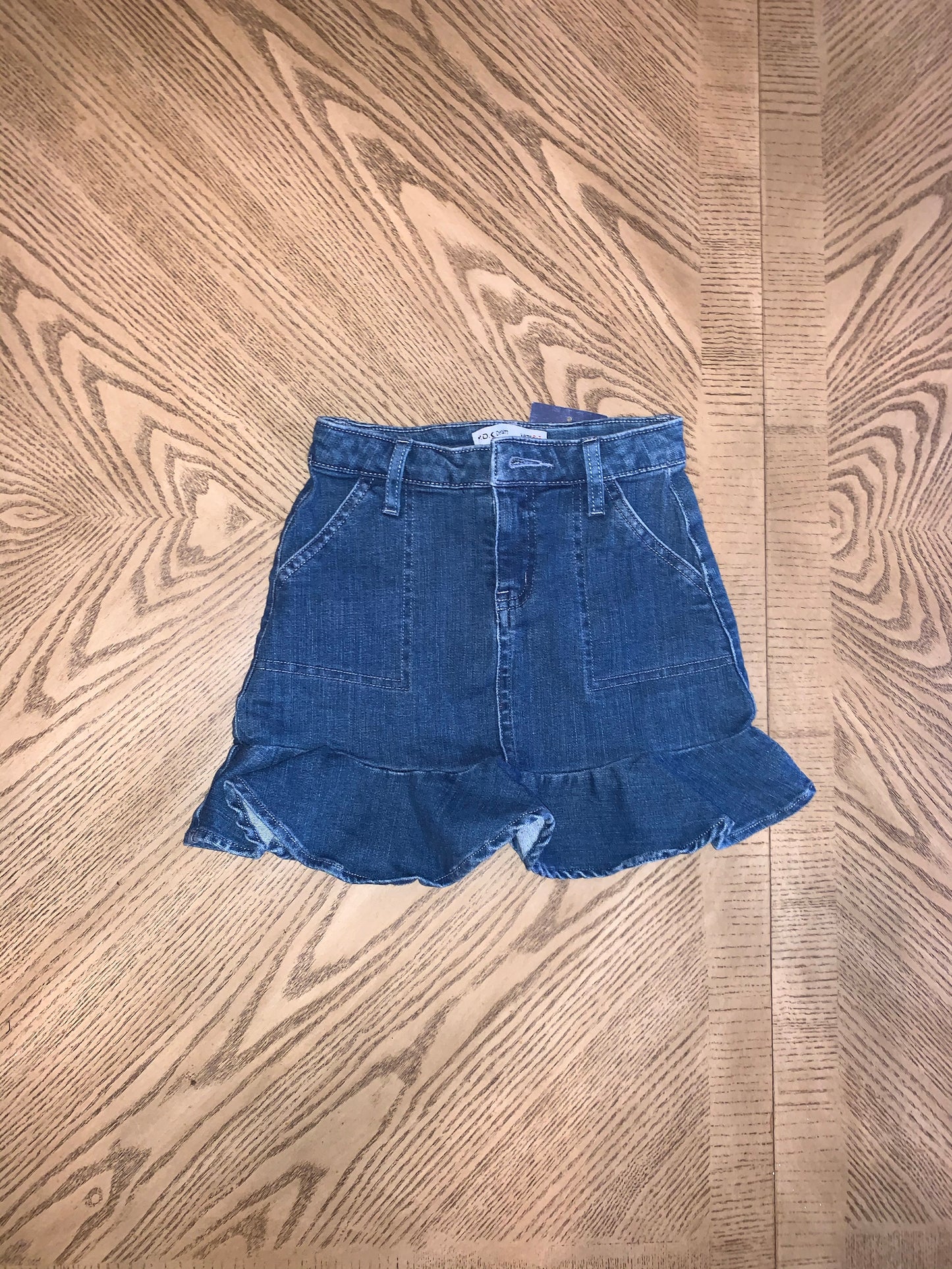 Denim ruffle skirt